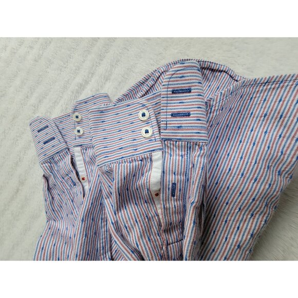Boden Mens Striped Long Sleeve Button-Down Shirt Small Regular Fit Blue/Red - Picture 8 of 8